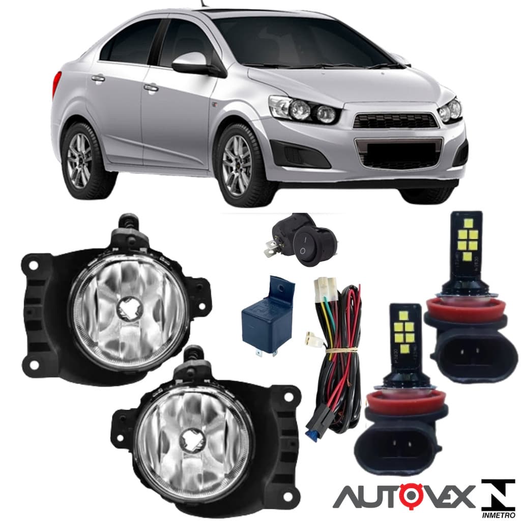 KIT MILHA CHEVROLET SONIC 2013 14 15 2016 SUPER BRANCA LED