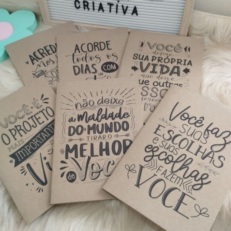 Kit Cadernetas Anotação Kraft Sem Pauta Capa Flex 40 Pág Pólen A5