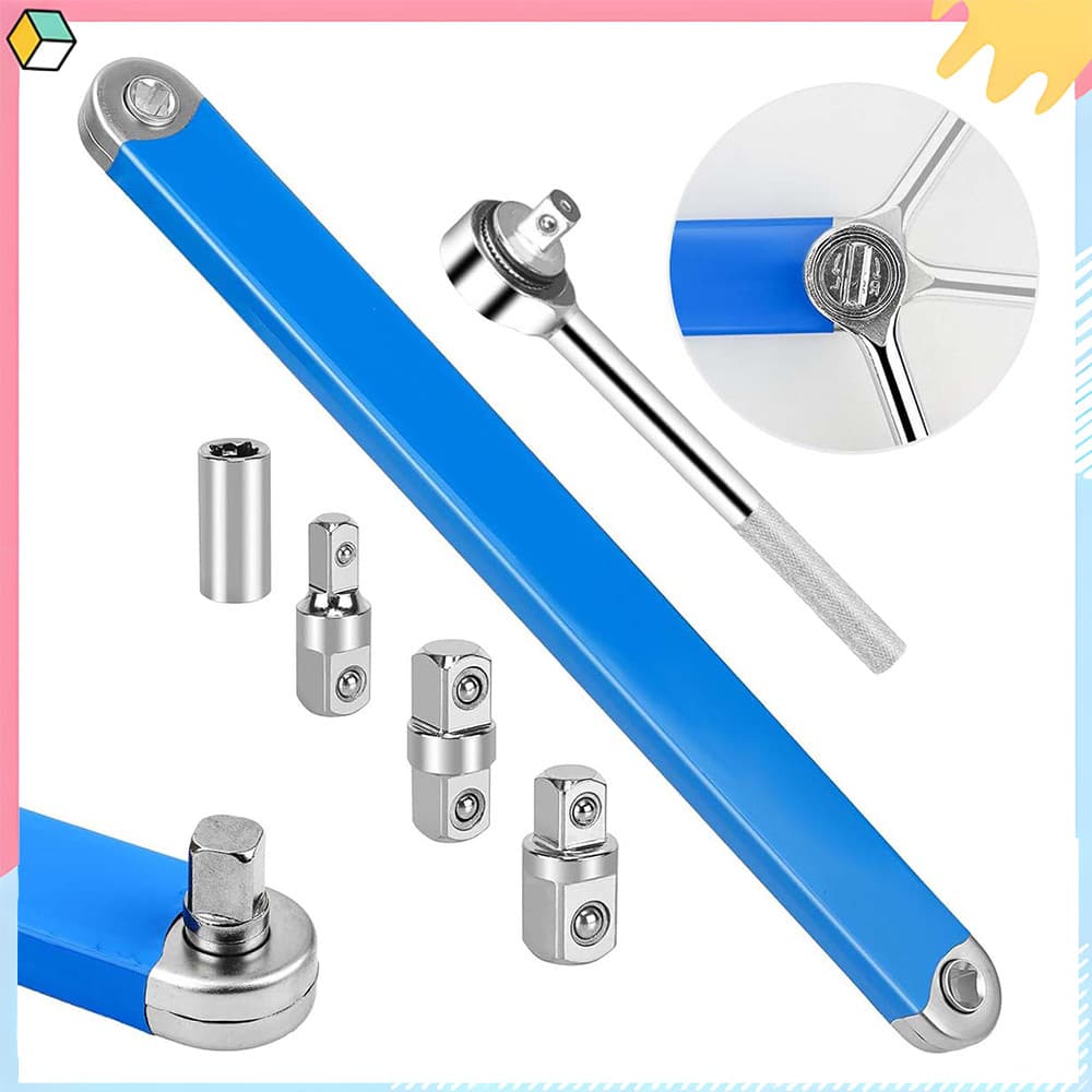 Conjunto de chaves de extensão offset, chave de 39 cm com 4 adaptadores quadrados, chave catraca de 3/8 de polegada
