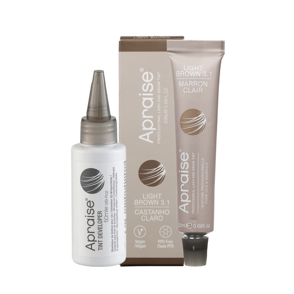Kit Apraise Tintura Castanho Claro 20ml + Oxidante Líquido 50ml Sobrancelhas Profissional Design
