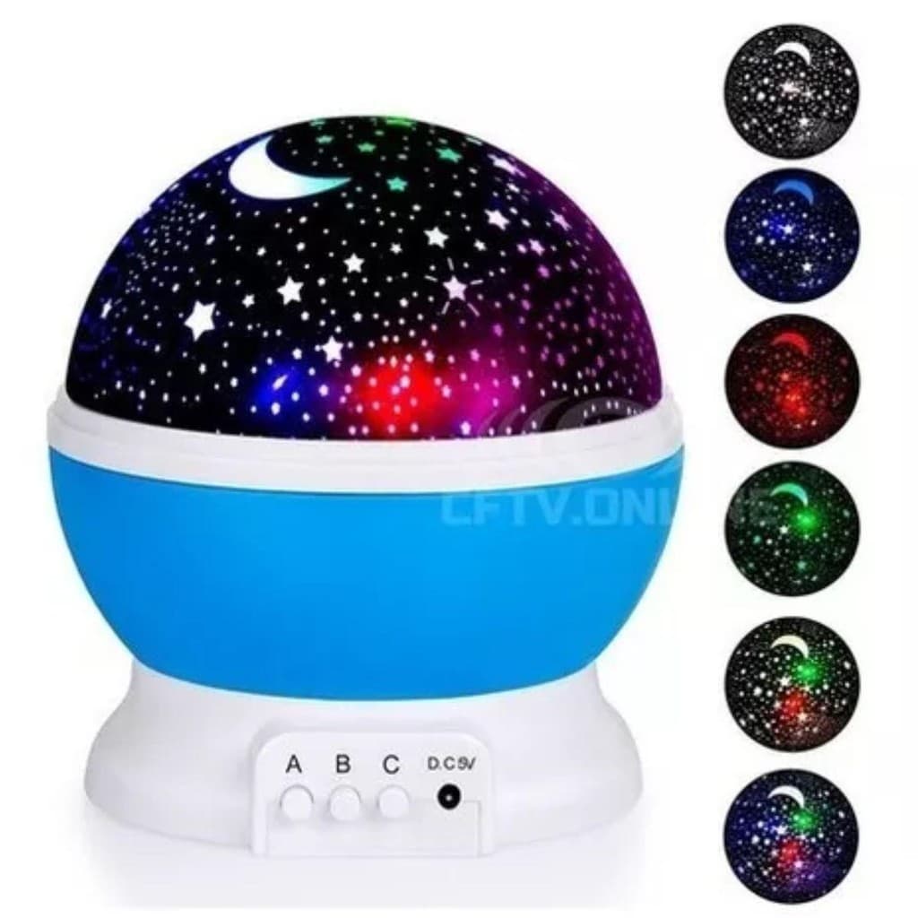 Kit 3 Luminarias Projetor de Led com Formato de Galáxia 360 Recarregável