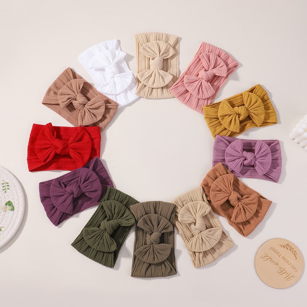 12 Pçs Adorável Cabo Malha Bebê Arcos Headbands Para Meninas Elástico Turbante Faixas De Cabelo Macio Náilon Crianças Ac