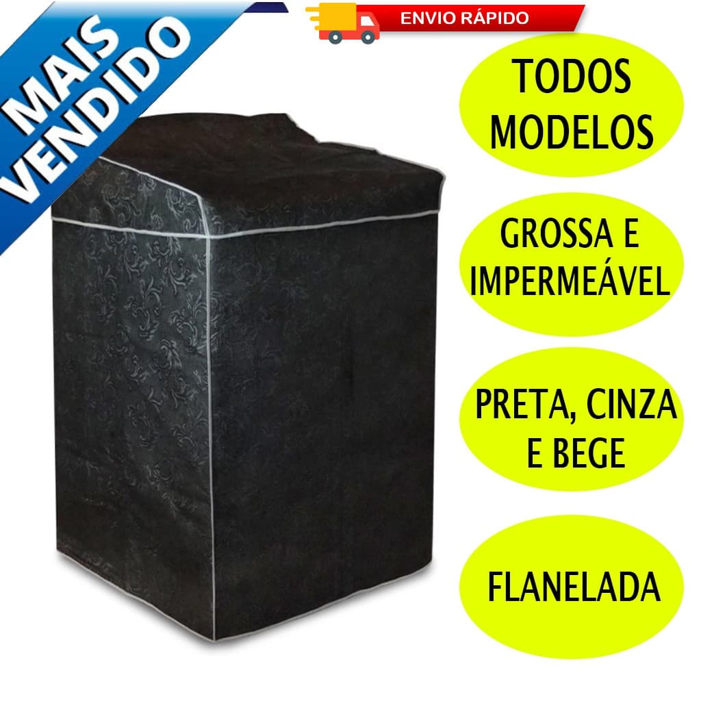 Capa de Maquina de lavar roupa Brastemp Electrolux Consul Colormaq Korino Flanelado reforçada