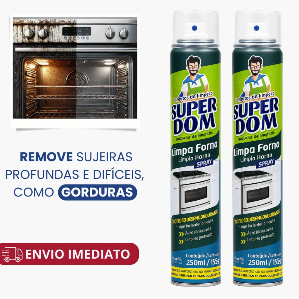 Kit 2 Limpa Forno Spray Dom Line 250ml Super Desengordurante de Forno