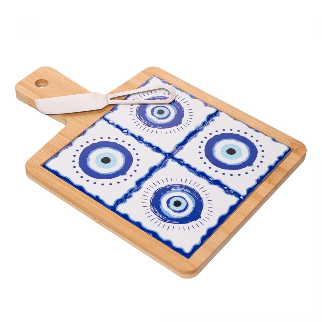 Conjunto Para Queijo Com Tabua De Bambu Greek - Lyor