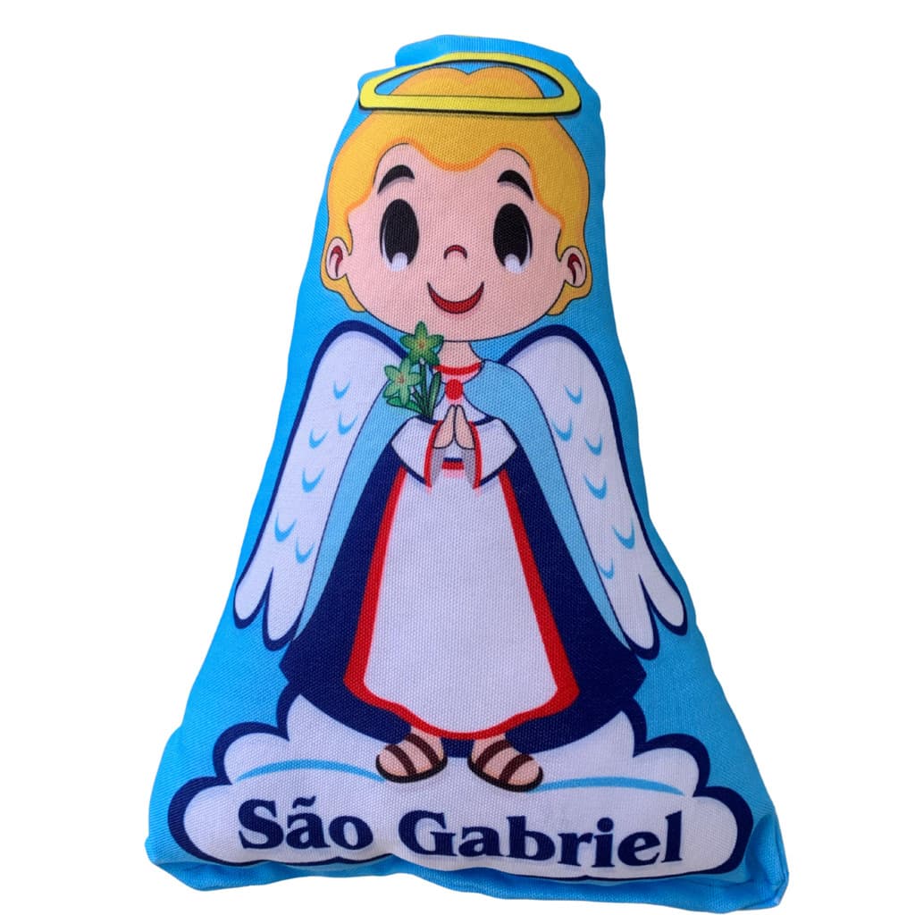 Almofada Naninha São Gabriel Arcanjo Anjo Protetor Lavável
