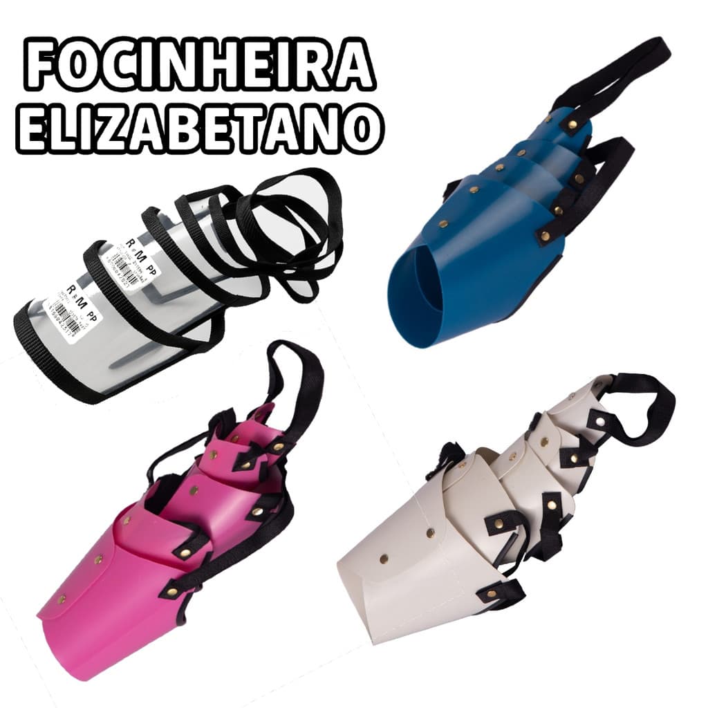Focinheira Elizabetano Para Cães e Gatos Do Número 1 Ao 5 | Jogo Transparente, Branco, Azul E Rosa Uso Veterinário