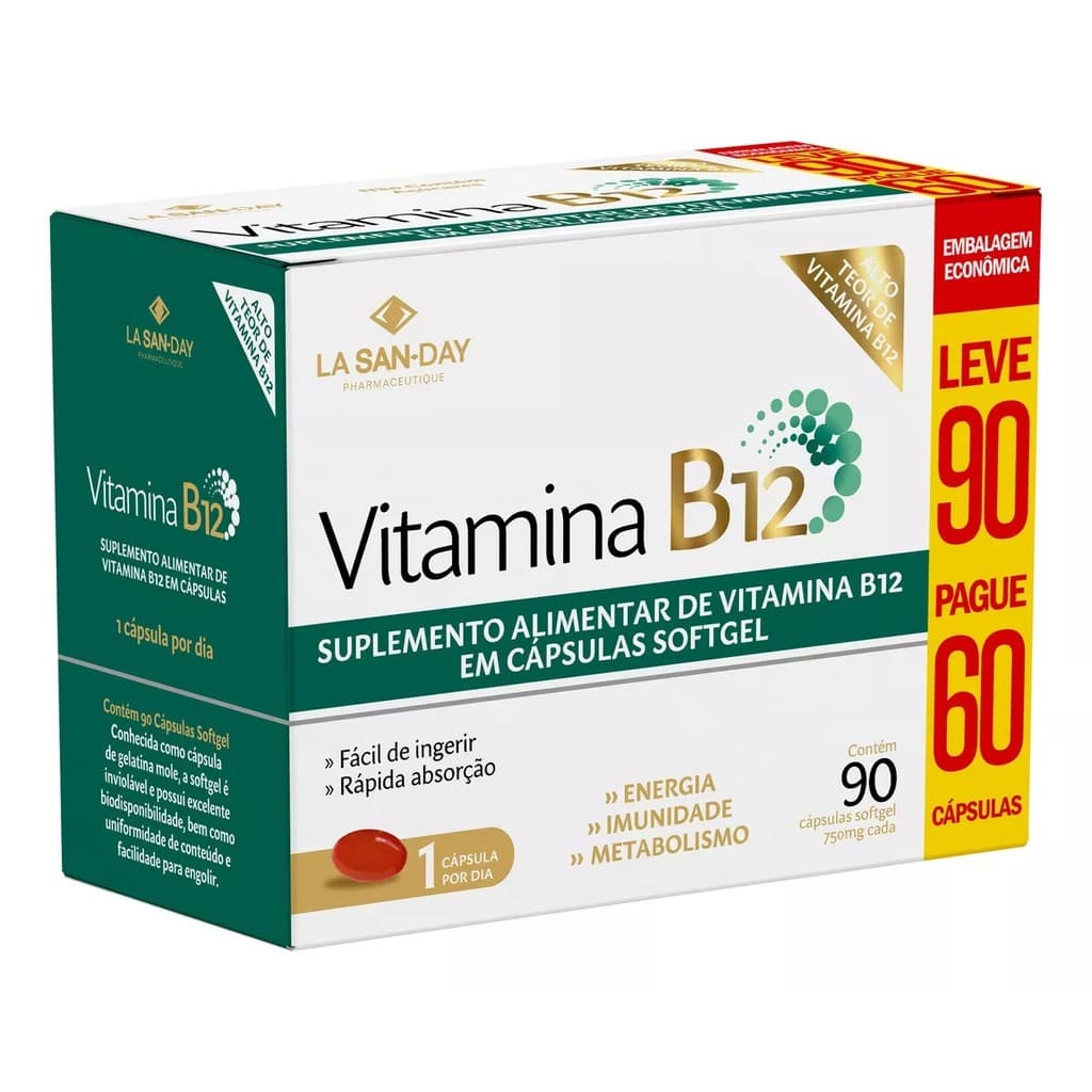 Suplemento Vitamina B12 Leve 90 Pague 60 Cps - La San-Day