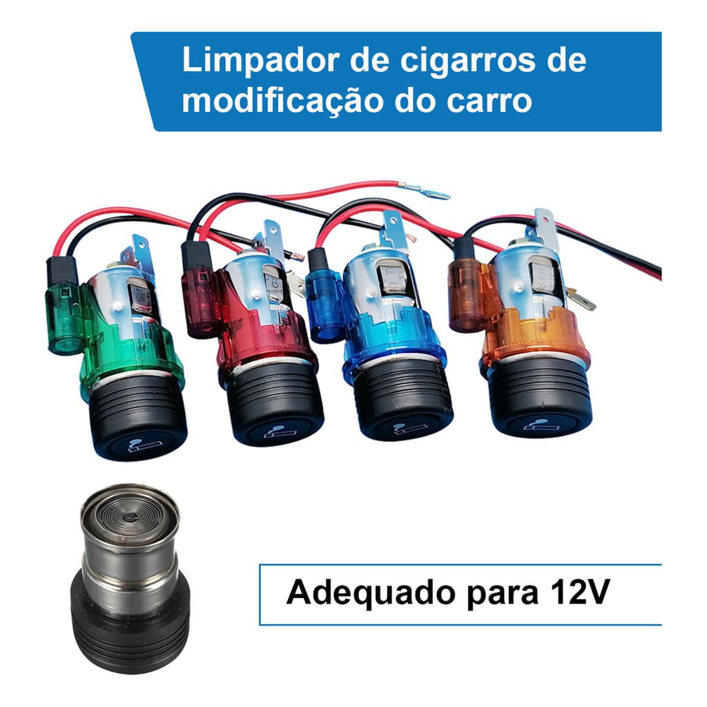 Acendedor de Carro Automotivo Isqueiro Carregador Led Celular