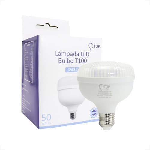 Lâmpada LED 50W Bulbo Grande Luz Branca Forte Bivolt Econômica