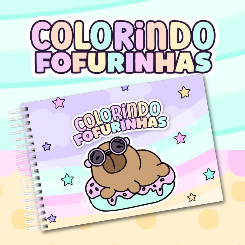 Livro de colorir infantil Colorindo FOFURINHAS com 50 folhas 180 GRAMAS