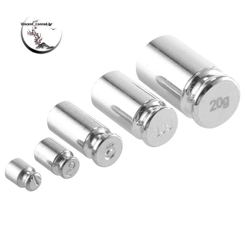 Peso 1g 2g 5g 10g 20g Conjunto De Balança De Calibração Cromada Para Digital Branco Prateado