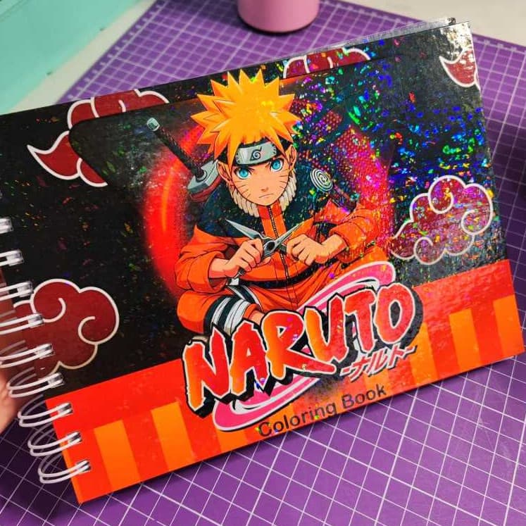 Livro Colorir Infantil Naruto 50 Folhas Papelaria Presente Dia Das Crianças Arte Pintura