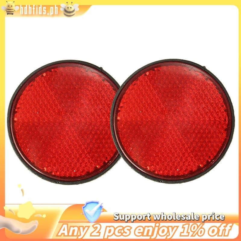 2pcs Refletor Vermelho Redondo Universal Para Motocicleta ATV 5.6 * 0.8 Cm