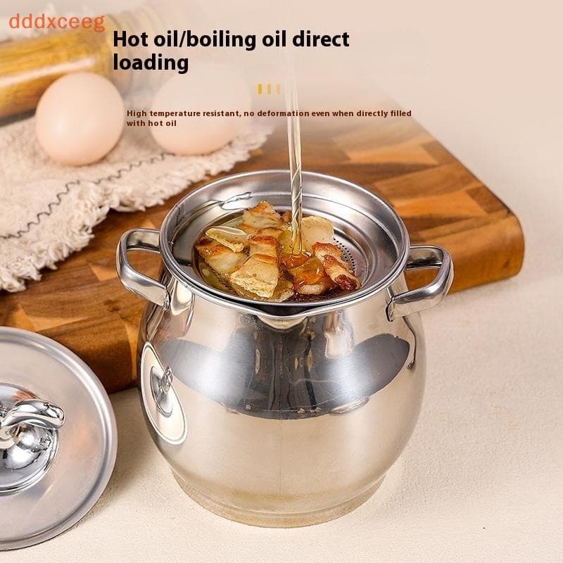 Pote De Filtro De Óleo De 1.5L , Banha De Aço Inoxidável Cozinha , Recipiente De Armazenamento De Graxa , Garrafa