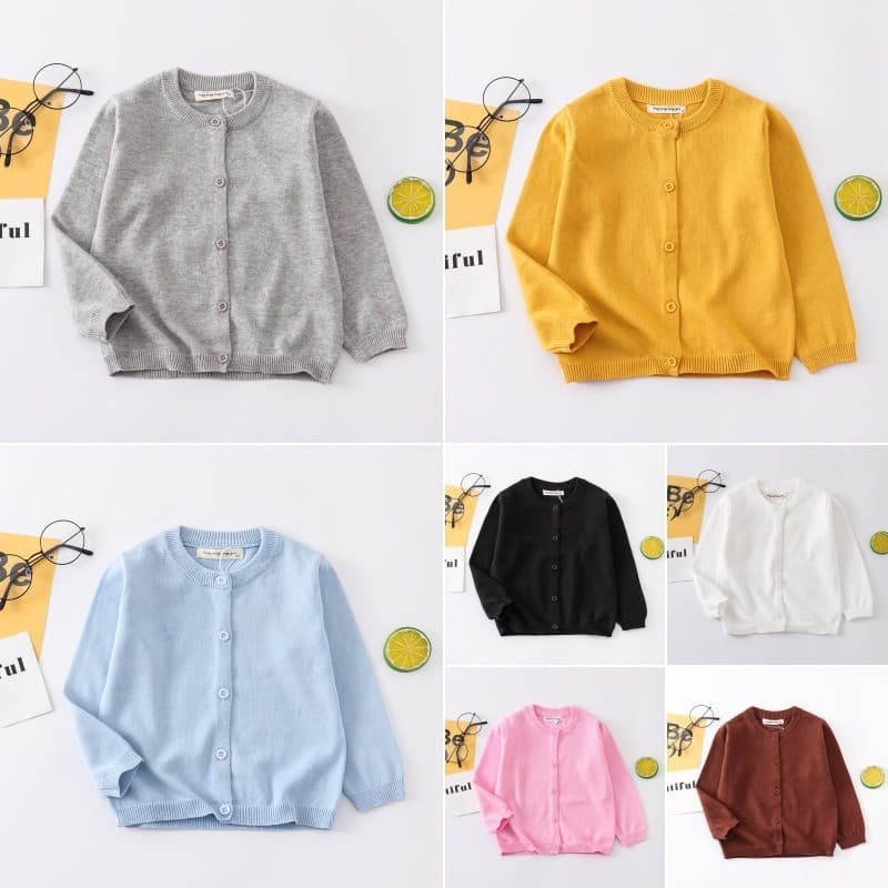 Cardigan De Malha Macia Bebê Crianças Roupas Menino Menina Camisola Usam De