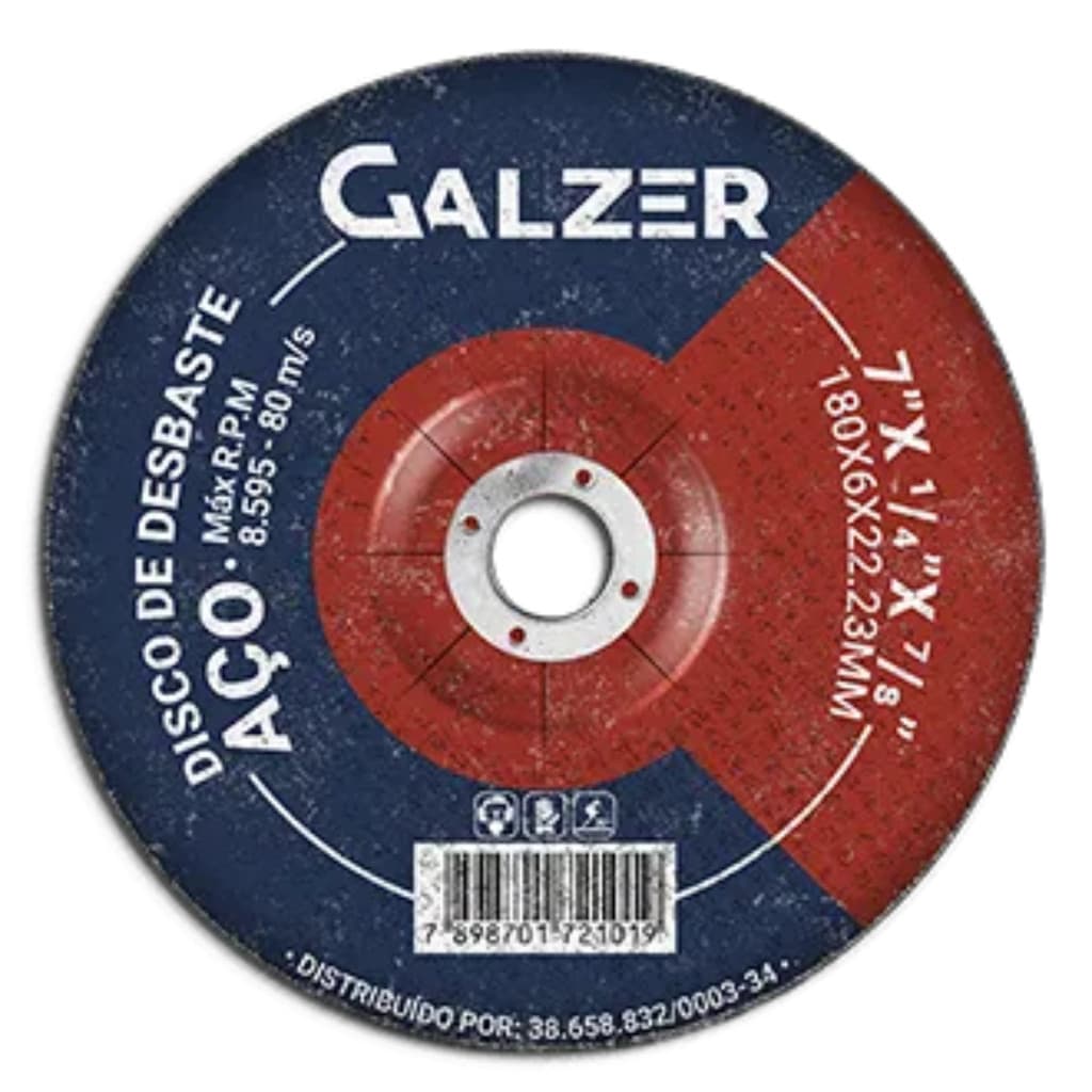 DISCO ABRASIVO DE DESBASTE 7 GALZER