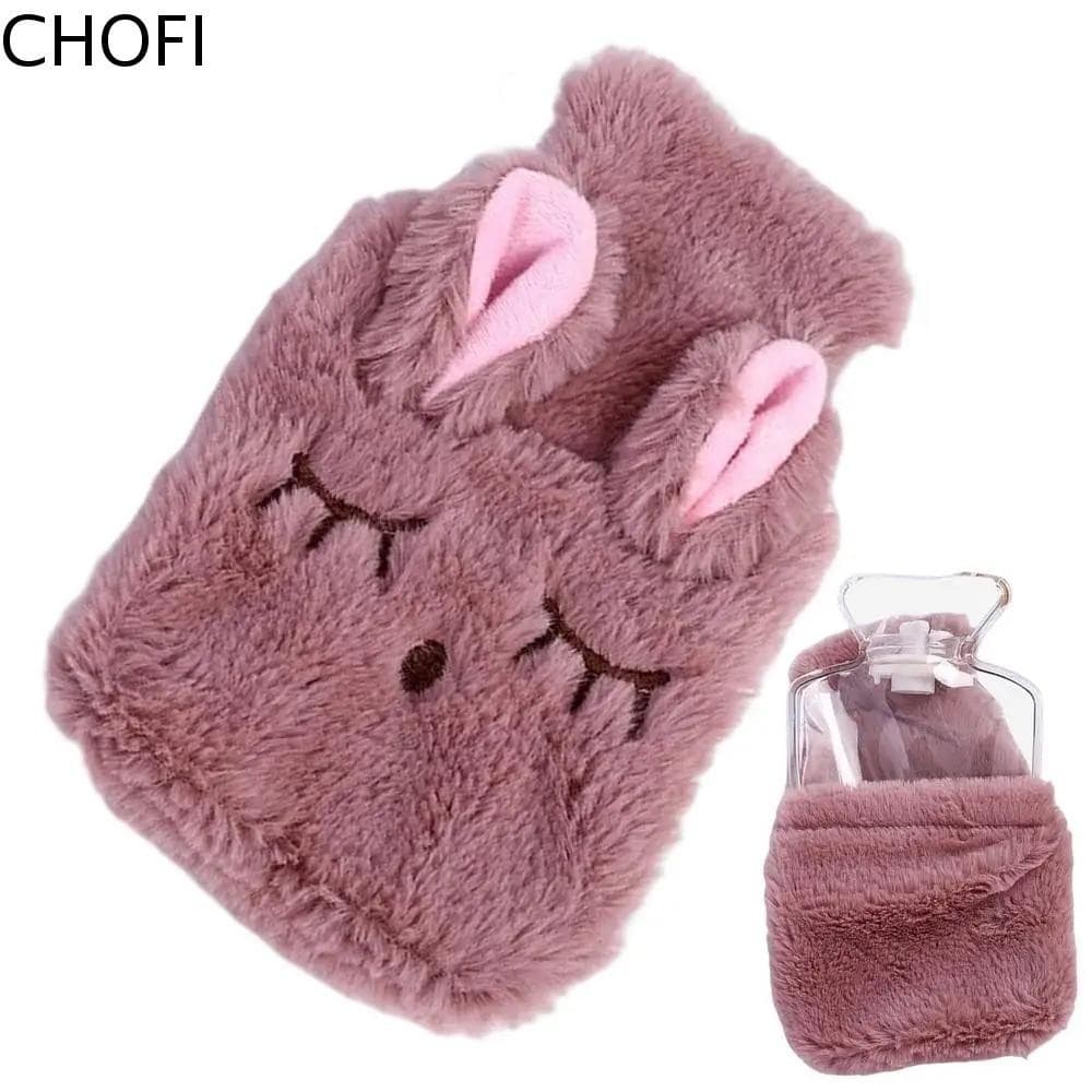 CHOFI Saco De Água Quente , Pacote De Calor Para Coelho Com Lantejoulas Quentes Pelúcia Inverno