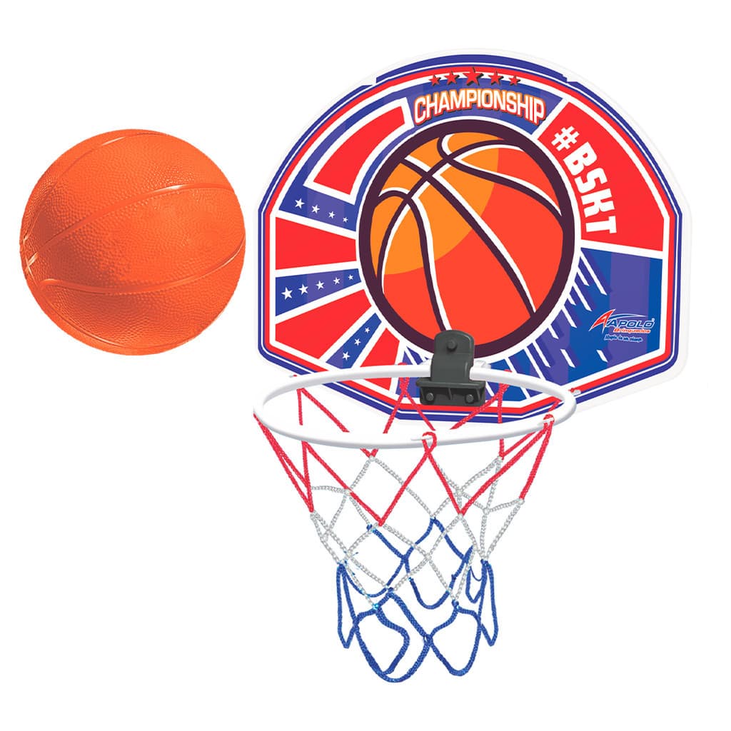Jogo Mini Basquete Infantil Tabela Cesta Bola Pra Porta Parede - Apolo Brinquedos