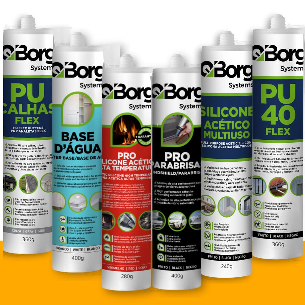 Kit 3 PU 40 Construção Alvenaria Cola Selante Silicone Uso Profissional Extra Forte Madeira Metal