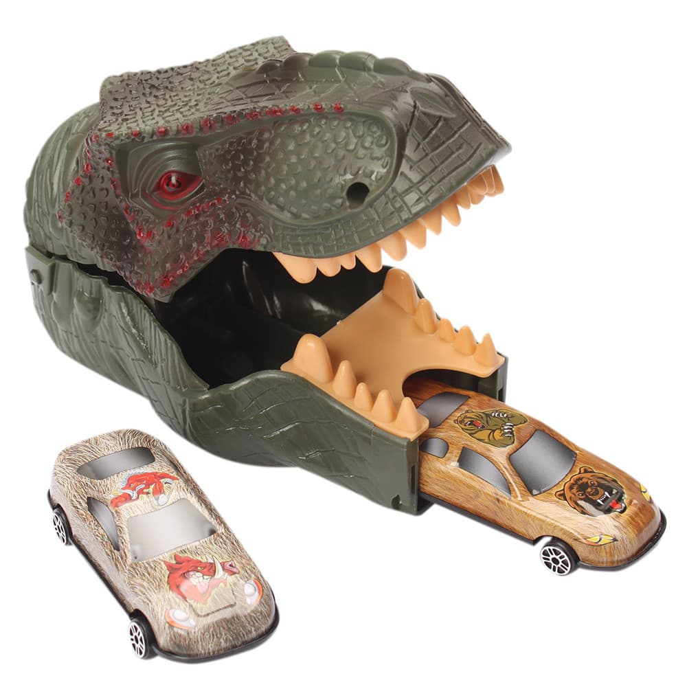 Lançador Dinossauro de Carrinhos de Brinquedo Cabeça de Dino