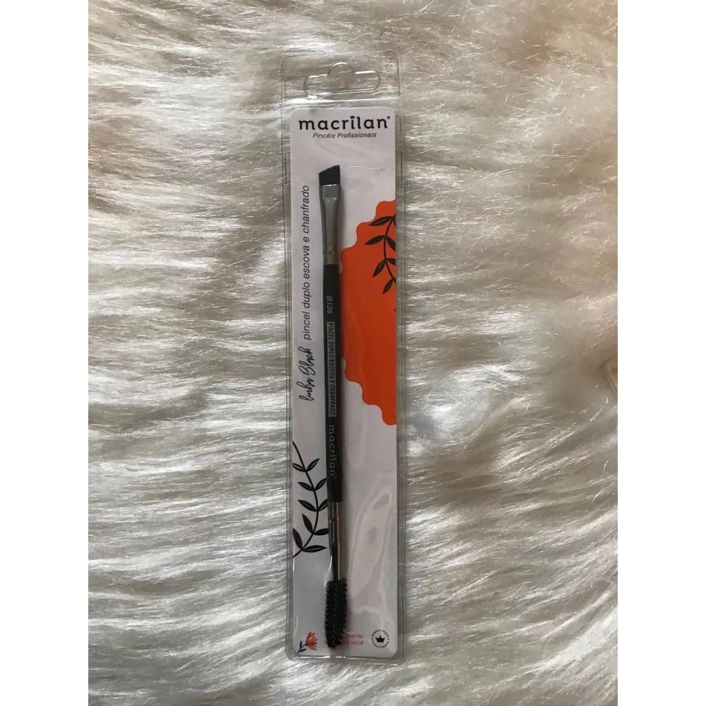 Compartilhar: Pincel Duplo Sobrancelha Escova Chanfrado Macrilan Black B136