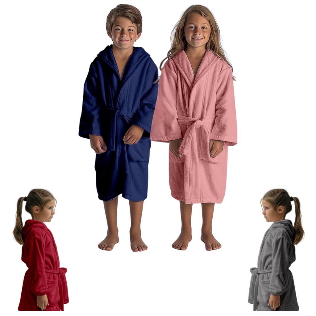 Roupão Infantil Juvenil Criança Unissex Flanel Ajustável Inverno Bolso Menino Menina Banho Quentinho