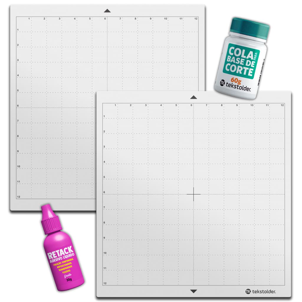 Kit Base De Corte TK Sem Cola 30X30 Para Silhouette 2 PC + Cola ( 1 Forte e 1 Suave)