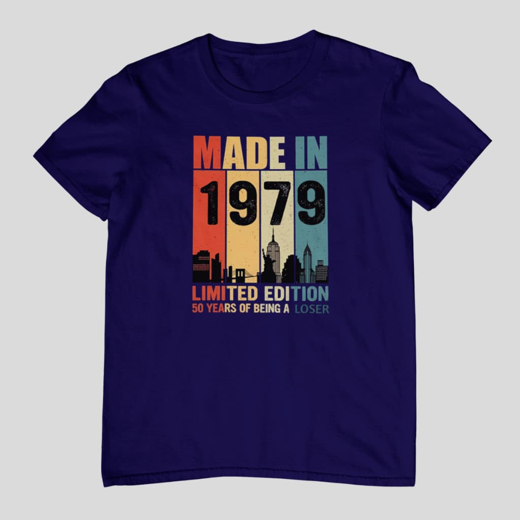 T-shirt Camiseta Camisa Blusa   Básica Unissex Ano Retro 1979 Made In Limited Edition Lançamento Variedades Em Cores Env