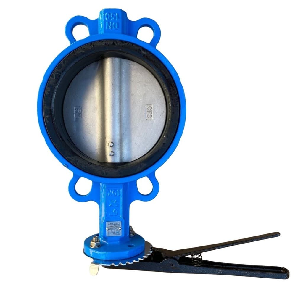VALVULA BORBOLETA WAFER DISCO INOX CF8 EPDM DN 6" POL - ALAVANCA  - VB609FD150
