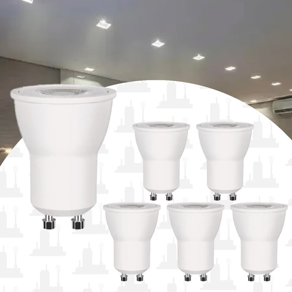 Kit 6 Mini Dicroica led 4,5w Gu10 Mr11 bivolt Para Spot 3000k 4000k 6500k LED FACTORY
