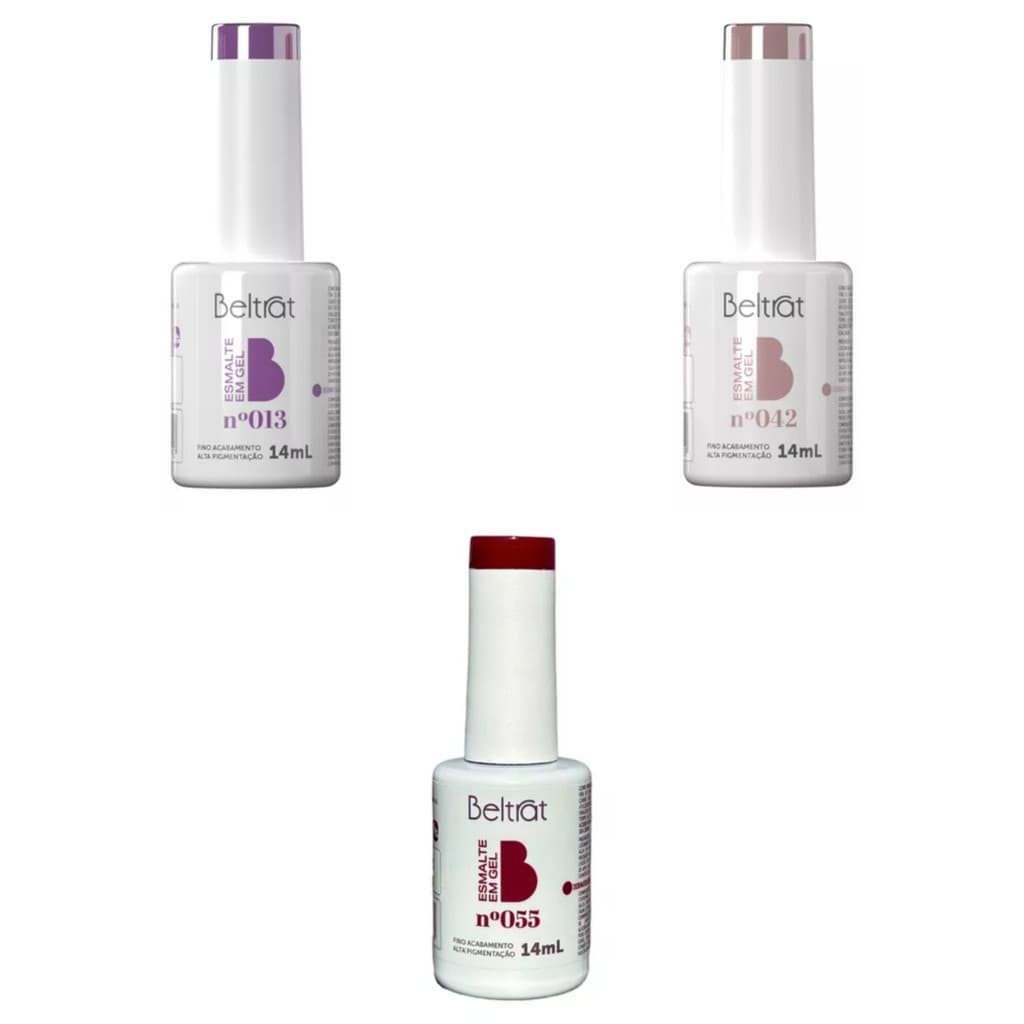Kit Esmalte em Gel Beltrat 10ml e 14ml 013 + 042 + 055