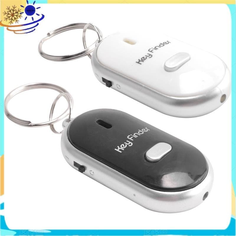 2 Pçs Apito Perdido Chave Localizador Piscando Bip Remoto Chaveiro Anel LED