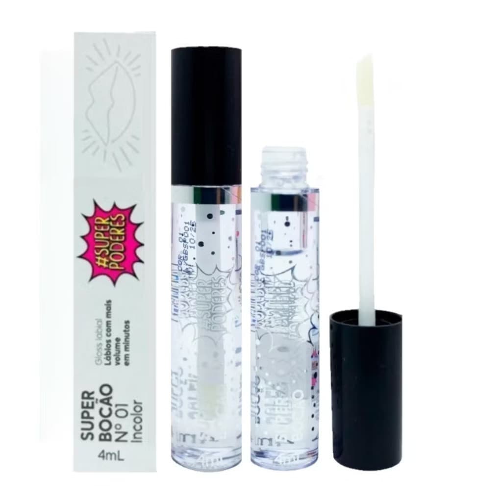Lip Gloss Brilho Labial Super Bocão Incolor N°01 - Super Poderes 4ml