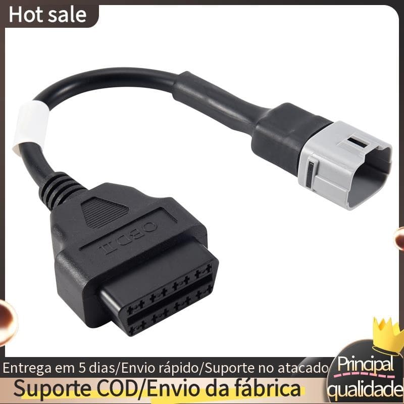 Cabo De Motocicleta OBD Para Suzuki , Diagnóstico De 6 Pinos OBD2 , Adaptador De 16