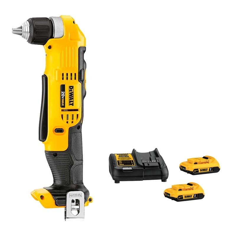 Kit Furadeira Angular 38" Bateria 20v Dewalt DCD740B  2 Baterias 2Ah DCB203-B3  Carregador DCB107 Bivolt