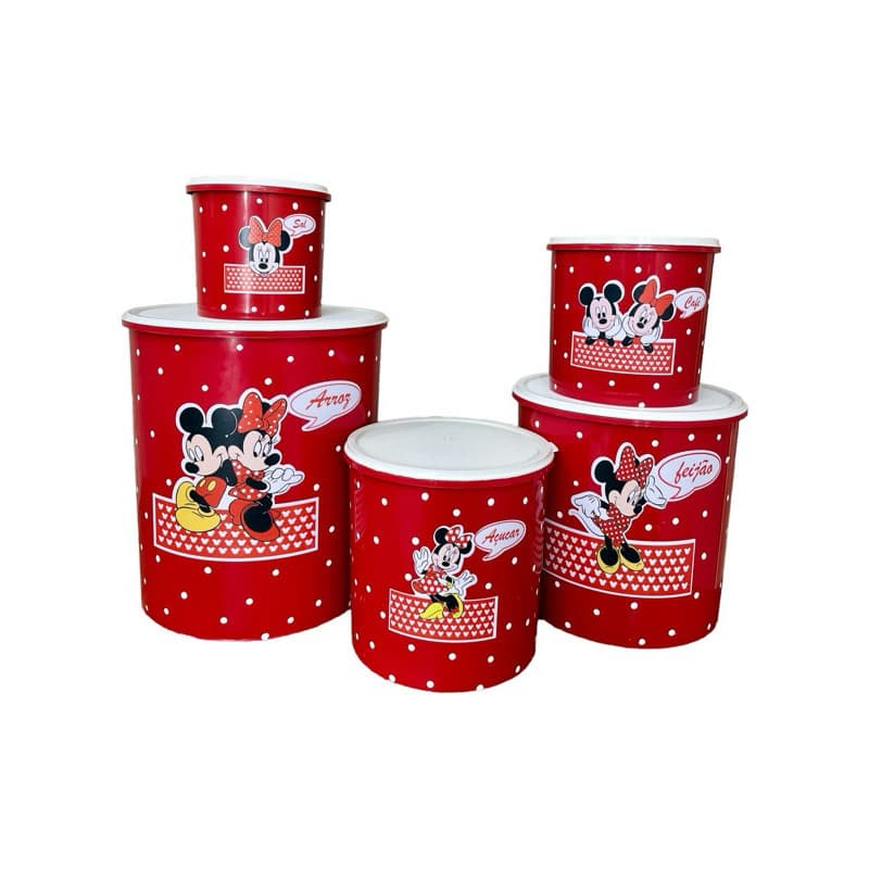 jogo mantimentos 5 peças plástico adesivado Minnie