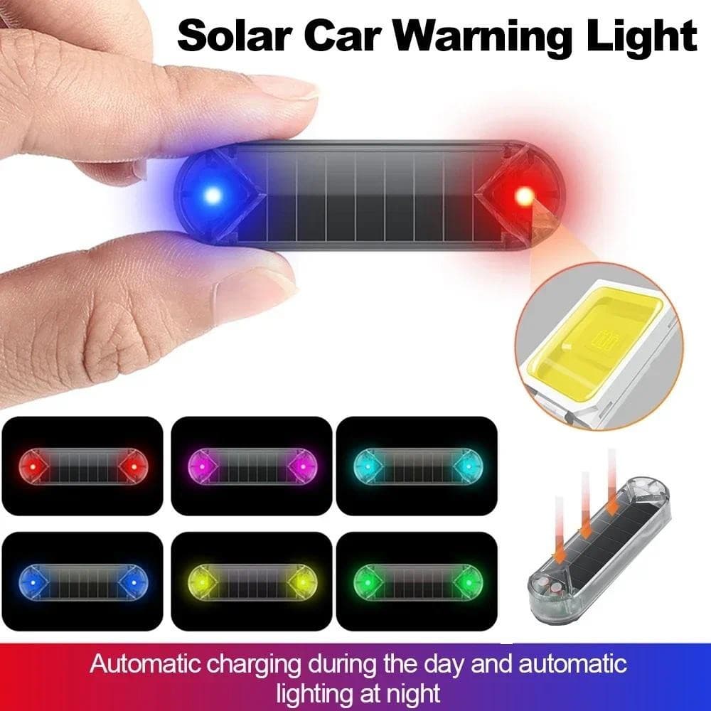 Mini Lâmpada LED De Alarme Segurança Noturna Simulado Para Carros De Energia Solar Sem Fio Anti-Roubo Intermitente