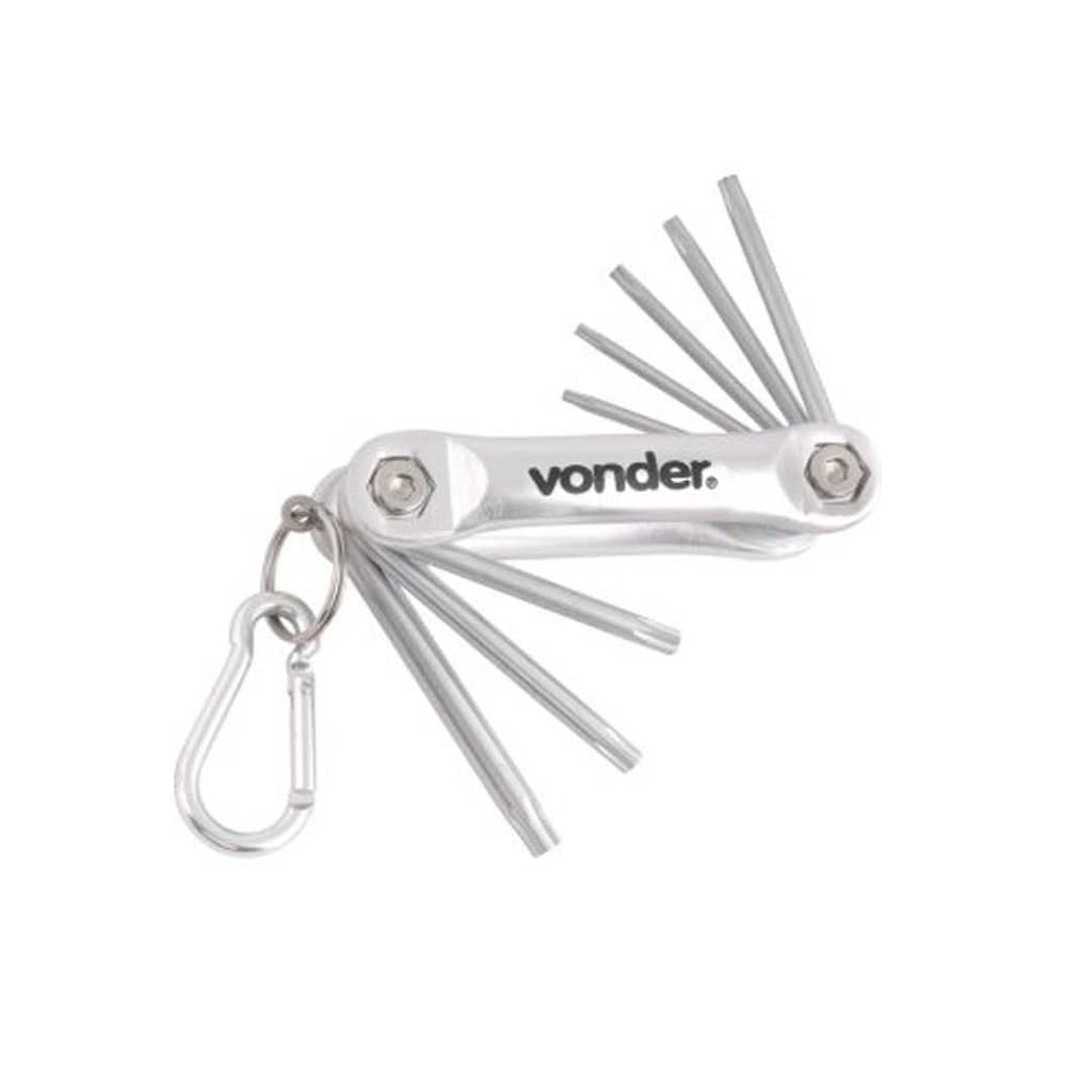 Jogo De Chave Torx Tipo Canivete T9 à T40 Vonder 08 Peças