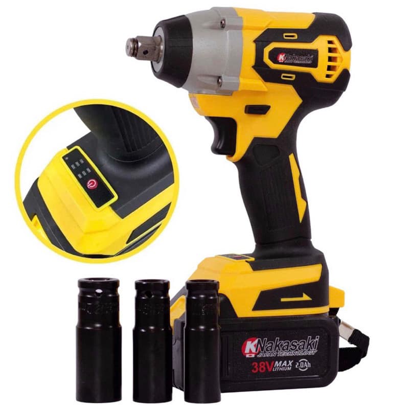 Chave de Impacto a bateria 38v - Otima Qualidade - SOQUETE 17, 19, 22 mm - Potente
