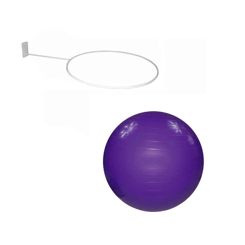 Suporte De Parede De Bola Suiça + Bola De Pilates 65 Cm