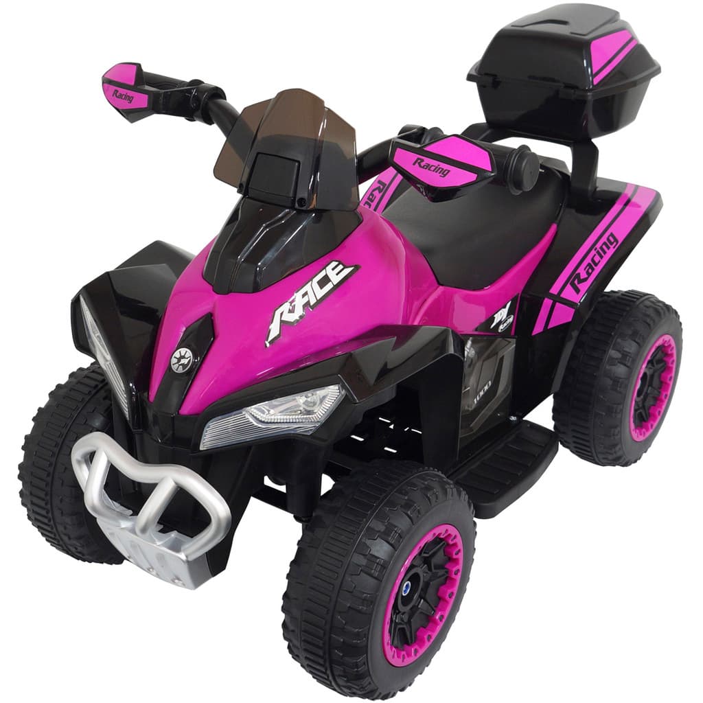 Mini Quadriciclo Moto Elétrica Criança Infantil Bateria 6V Luz Som Bivolt Rosa Brinqway BW-129 RS