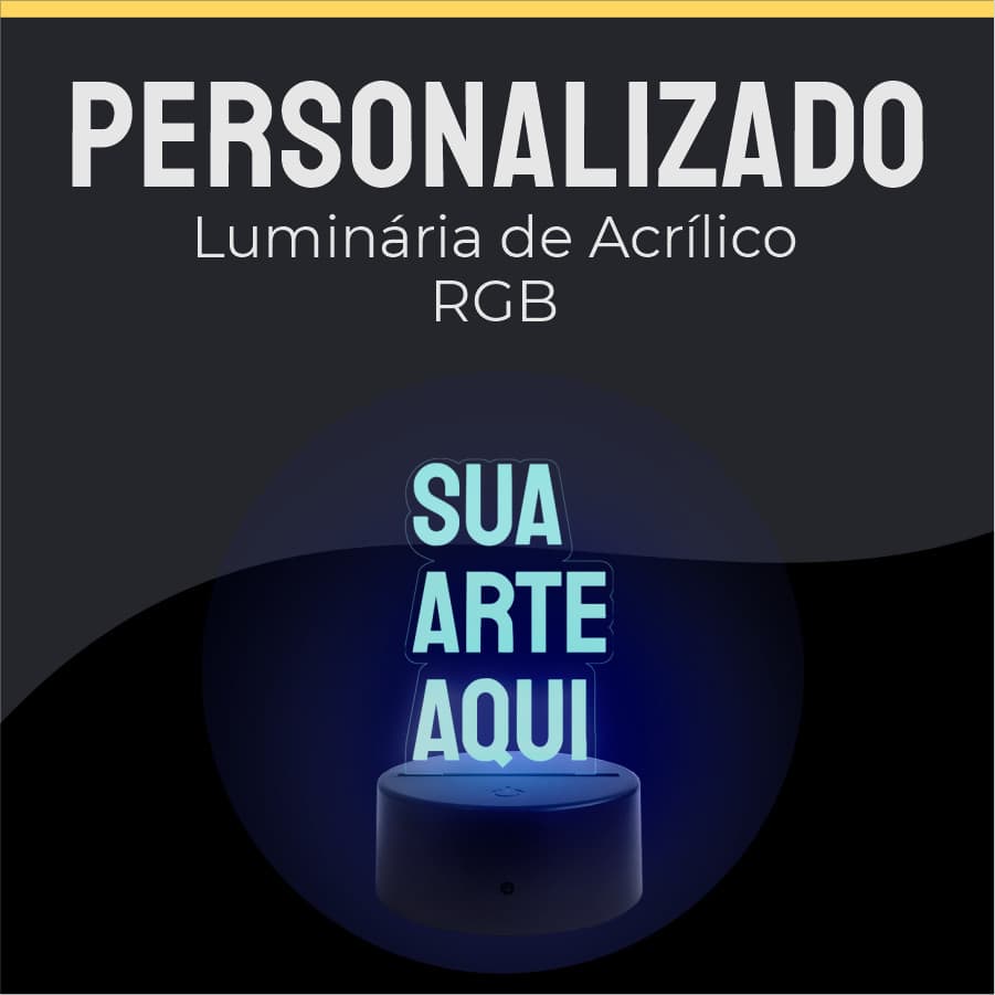 Luminária Personalizada Com Sua Arte RGB Controle + Toque