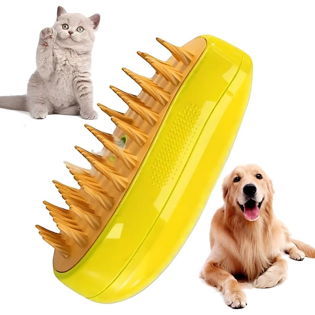 Escova 3 Em 1 a Vapor Para Gatos e Cachorros