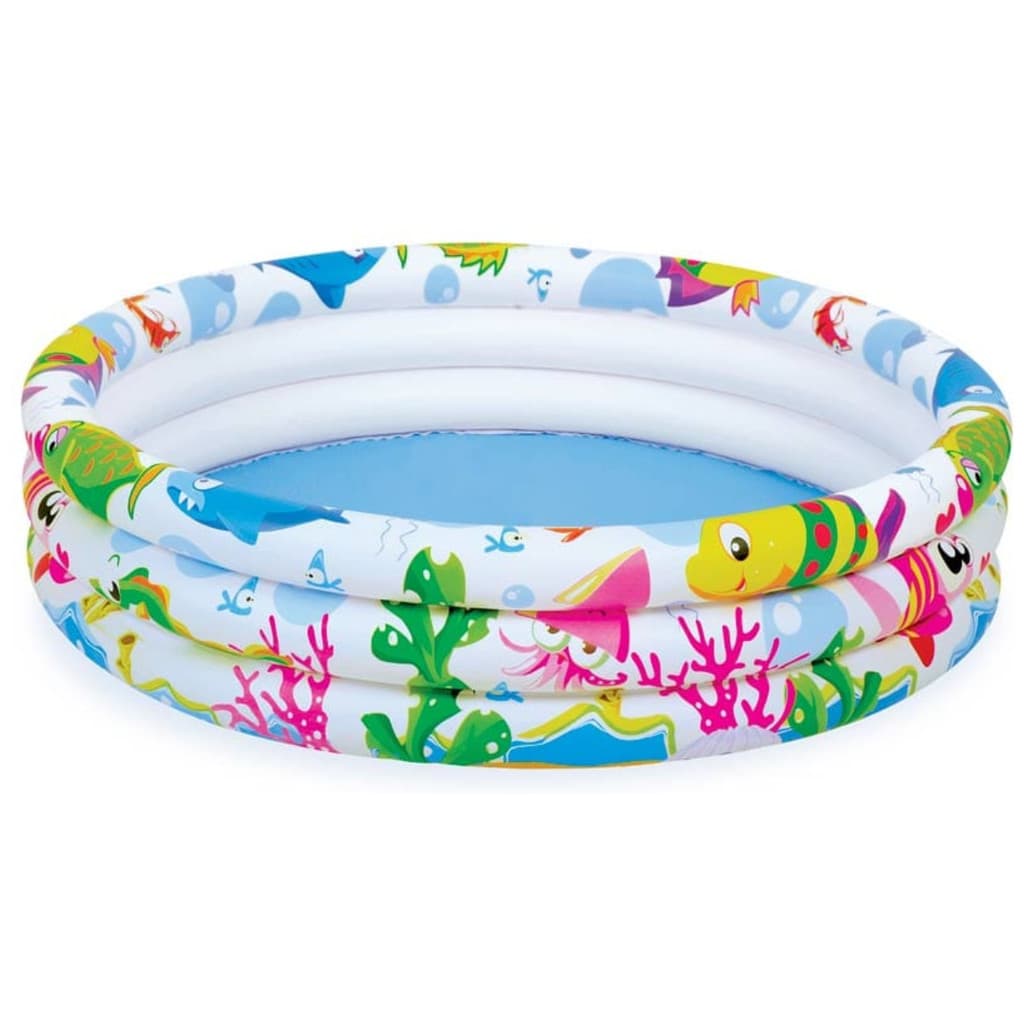 Piscina Infantil 180L 3 Anéis Inflável Para Bolinhas e Água Wellmix