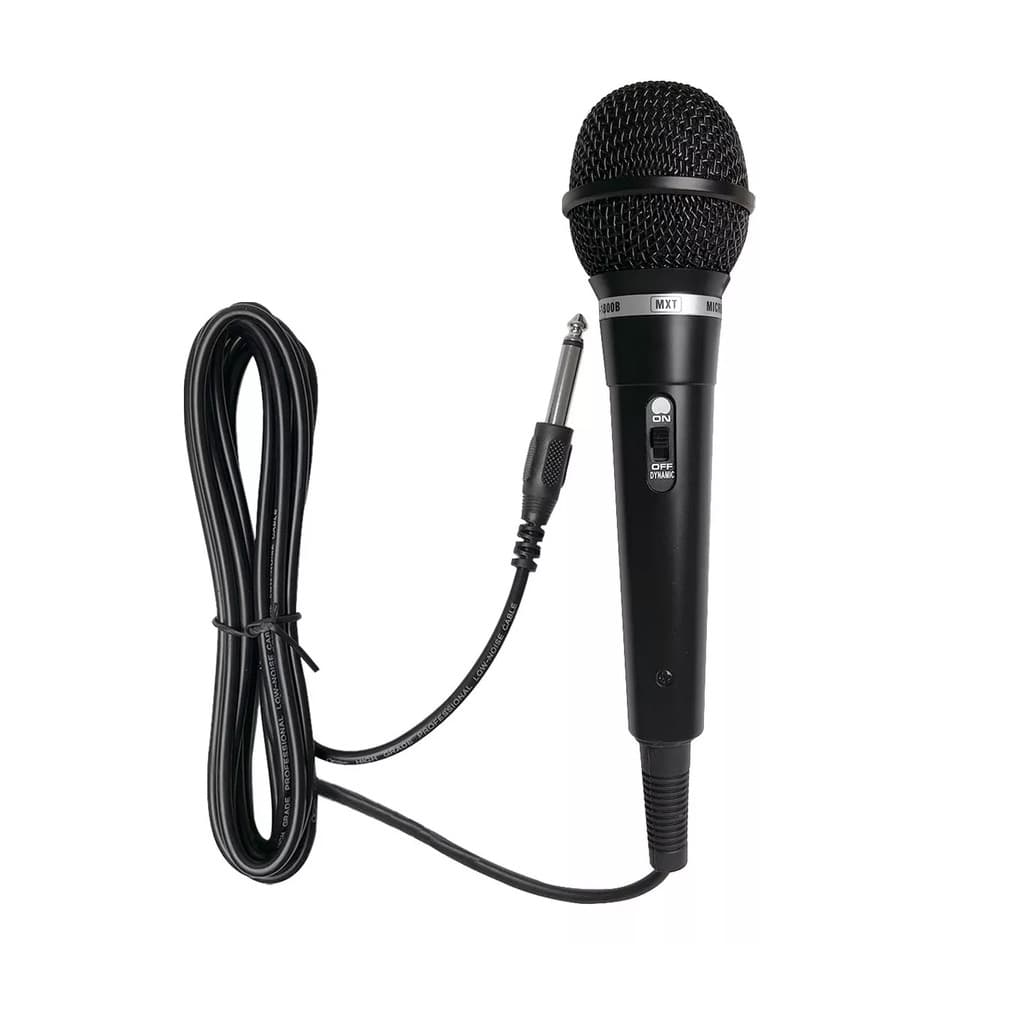 Microfone Dinâmico C/chave+cabo Mxt M-1800b-preto