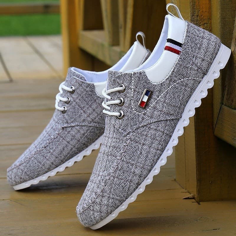 Moda Masculina Confortável e Macia de Lona Sapatos Casuais MEI6
