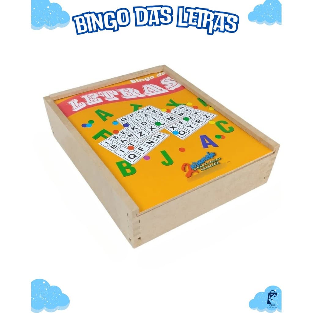 Bingo Das Letras Jogo Educativo Pedagogico Peças Em Madeira MDF
