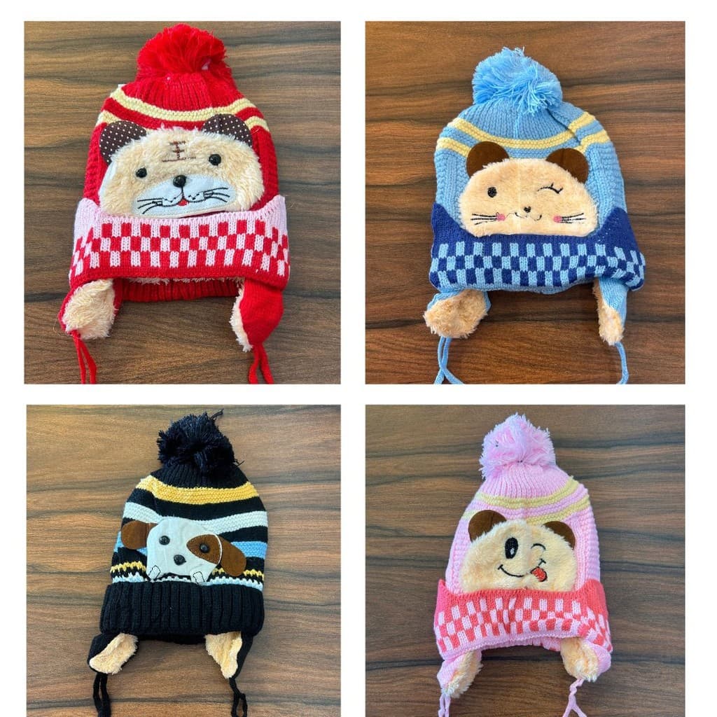 Touca Gorro Infantil Menino Menina Bichinho Forrada Inverno