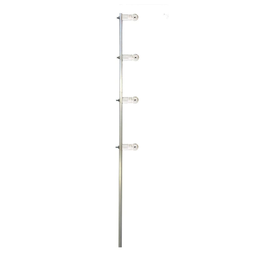 Haste Galvanizada 3/8" com 4 Isoladores Tipo Gancho para Cerca Elétrica Lider